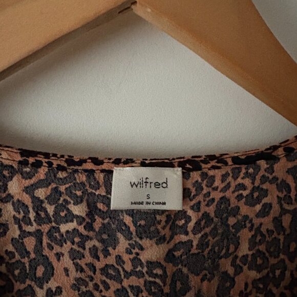 Aritzia Wilfred Gallery Dress in Almond Black Leopard Print Size Small - Picture 10 of 12